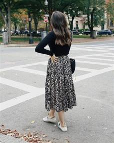 img 1 attached to 🐆 The SomewhereLately Midi Skirt: Women's Leopard Print Pleated Pull-On Stylish Pick