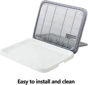 img 2 attached to 🐶 HIPiPET Puppy Dog Potty Tray with Wall Cover for Medium Dogs - Effective Dog Toilet Training Tray