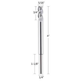 img 2 attached to 🔧 SpeTool Carbide 3-Flute Aluminum End Mill CNC Spiral Router Bit 1/4in Shank with 5/16in Cutter - Extra Long 4 inch Length