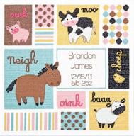 optimized for seo: dimensions barn babies birth record cross stitch kit - ideal baby shower gift, 12” x 12” logo