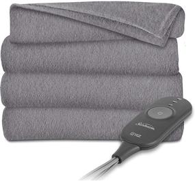 img 3 attached to 🔥 Soft & Warm Sunbeam Electric Heated Throw Blanket - 50x60 Inches - Gray/Grey Slate