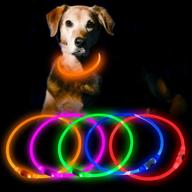 higuard led dog collar: usb rechargeable glowing lighted up collar for small medium large dogs - water-resistant & cuttable tpu safety collar lights logo