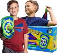 🎯 dart board for kids: 2 handheld targets with 2 darts - outdoor toys and yard games for kids 8-12 - gifts for boys ages 5-12 - party favors and outdoor games for poolside and beach toss and catch логотип