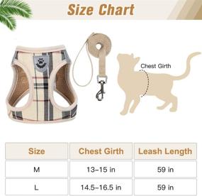 img 3 attached to 🐱 PUPTECK Soft Mesh Cat Harness and Leash Set - Escape Proof Vest Harnesses for Outdoor Walking with Adjustable Breathable Design and Classic Plaid Pattern