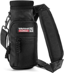 img 4 attached to 🐺 Wild Wolf Outfitters - Top-Rated Water Bottle Holder for 25 oz Bottles - Safely Carry, Insulate and Shield Your Flask with this Premium Carrier featuring 2 Pockets and an Adjustable Padded Shoulder Strap - Military Grade