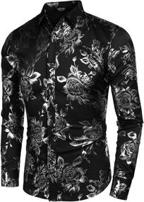 img 2 attached to COOFANDY Men's Printed Hipster Sleeve Shirts – Stylish Clothing with Enhanced SEO