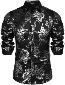 img 4 attached to COOFANDY Men's Printed Hipster Sleeve Shirts – Stylish Clothing with Enhanced SEO