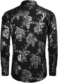 img 1 attached to COOFANDY Men's Printed Hipster Sleeve Shirts – Stylish Clothing with Enhanced SEO