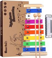 🎶 expertly crafted wooden xylophone and harmonica set for children - premium kids' musical instruments percussion set with mallets | award-winning preschool learning toys | ideal birthday gifts logo