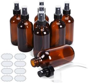 img 4 attached to ULG Amber Boston Bound Glass Bottles with Fine Mist Sprayers - 8 Piece Set for Essential Oils, Aromatherapy, and DIY Sprays