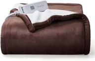 🔥 bedsure heated blanket electric throw - soft couch blanket, 5 heat settings fleece blanket with 3 hour timer auto shut off, machine washable sherpa heating blanket throw (50×60, chocolate) logo