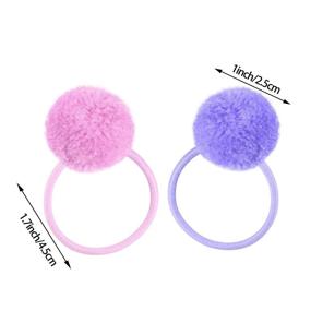 img 1 attached to 🎀 Fishdown 24 Pcs Pom Ball Hair Ties: Stylish Fluffy Pom Pom Hair Bands for Girls