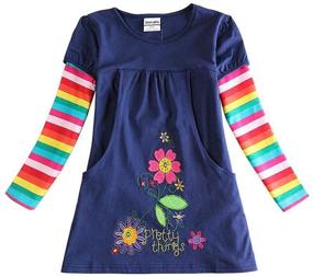 img 4 attached to JXS Neat Toddler Clothing Navy Girls' Clothing - LH5802