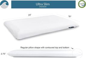 img 3 attached to 💤 Optimal Sleep Solution: Bluewave Bedding Ultra Slim Gel Memory Foam Pillow - Ideal for Stomach and Back Sleepers, Promoting Cervical Neck Alignment and Enhanced Rest (2.75-Inches Height, Full Pillow Shape, Standard Size)