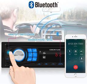 img 3 attached to 🚗 Улучшенная автомагнитола Single Din с технологией Bluetooth для безопасного телефонного общения, SD/USB/Aux-входом и FM-плеером - Пульт дистанционного управления и встроенный микрофон для воспроизведения музыки в формате MP3