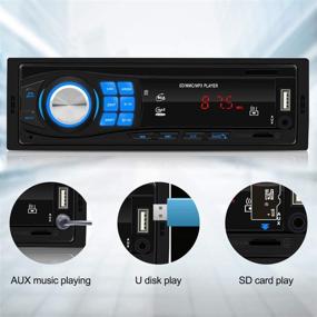 img 2 attached to 🚗 Улучшенная автомагнитола Single Din с технологией Bluetooth для безопасного телефонного общения, SD/USB/Aux-входом и FM-плеером - Пульт дистанционного управления и встроенный микрофон для воспроизведения музыки в формате MP3