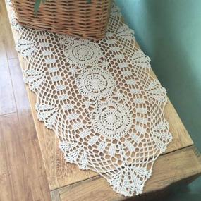 img 2 attached to 🪡 Hetao Handcrafted Crocheted Table Runners Cloth