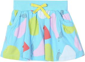 img 4 attached to 🌸 Cute Toddler Girls Summer Cotton Skirts: Casual Floral Skater Style