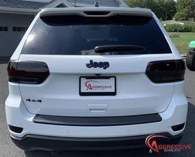 img 1 attached to Aggressive Overlays Compatible With 2014-2020 Jeep Grand Cherokee Tinted Taillight Film Third Brake Light Tint Rear Bumper Reflector Overlay Covers (Dark Smoke Full Rear KIT)