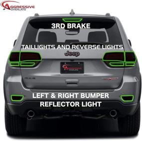 img 3 attached to Aggressive Overlays Compatible With 2014-2020 Jeep Grand Cherokee Tinted Taillight Film Third Brake Light Tint Rear Bumper Reflector Overlay Covers (Dark Smoke Full Rear KIT)