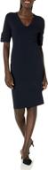 👗 lark & ro women's half sleeve v-neck sheath sweater dress with buttons: stylish comfort from amazon brand logo