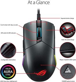 img 1 attached to ASUS ROG Pugio Optical Gaming Mouse: Ambidextrous Design, Customizable Buttons, High Precision Sensor, and Aura Sync RGB Lighting with ROG Armoury II