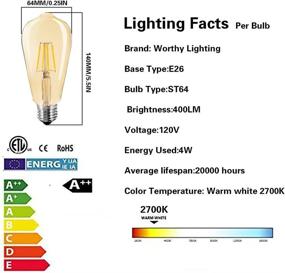 img 3 attached to Adjustable Dimmable Vintage Edison Filament Bulb - Warm White 2400-2700K