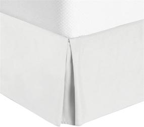 img 3 attached to 🛏️ Borlinen Bedding Queen Size Box Pleated Bed Skirt - 18" Drop Length - Premium Egyptian Cotton - 300 Thread Count - Solid White