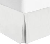 🛏️ borlinen bedding queen size box pleated bed skirt - 18" drop length - premium egyptian cotton - 300 thread count - solid white logo