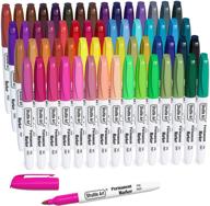 🖊️ fine point permanent markers (60 colors), assorted colors for doodling, coloring, marking on plastic, wood, stone, metal, and glass - shuttle art logo