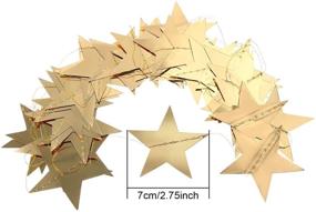 img 2 attached to ✨ Glitter Star Paper Garland Banner - 130 Feet Hanging Decoration for Graduation Class of 2021, Congrats Grad, Wedding, Birthday, Festival Party - Gold