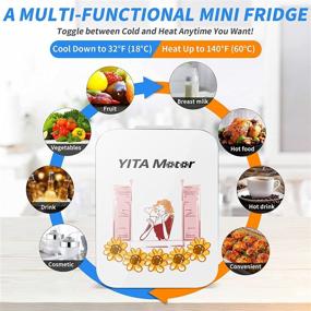 img 3 attached to YITAMOTOR Mini Fridge 10L Portable Cooler/Warmer for Bedroom, Car, Office 🍎 & Travel - Compact Personal Refrigerator for Food, Drinks & Fruit (White)
