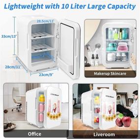 img 2 attached to YITAMOTOR Mini Fridge 10L Portable Cooler/Warmer for Bedroom, Car, Office 🍎 & Travel - Compact Personal Refrigerator for Food, Drinks & Fruit (White)