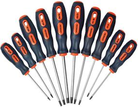 img 4 attached to 🔧 Набор магнитных отверток TECKMAN 10 в 1 Torx для пил Stihl, пылесосов Dyson, мотоциклов, велосипедов, автомобилей и посудомоечных машин - длинные биты T6 T8 T9 T10 T15 T20 T25 T27 T30 T40