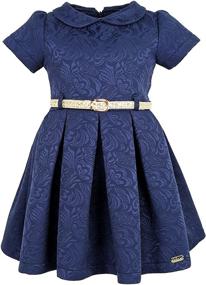 img 4 attached to Lilax Little Flocked Occasion Shimmer Girls' Clothing: Perfect Dresses for Special Events