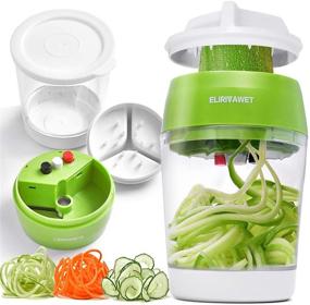 img 4 attached to 🥒 5-in-1 Handheld Spiralizer Vegetable Slicer, Premium Veggie Spiral Cutter with Container, Ideal for Carrot, Cucumber, Zucchini, and Onion Noodle Spaghetti Maker