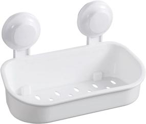 img 4 attached to Waterproof Shower Shelf Suction Cup Organizer - No Drilling, Rustproof Wall Mounted Basket for Bathroom & Kitchen - Removable, Durable Storage Caddy, Perfect for Plastic Bathroom Organization - White