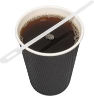 белая пластиковая мешалка для кофе с замочной скважиной логотип