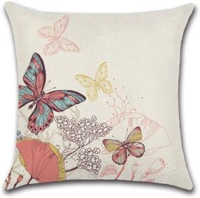 img 2 attached to 🌸 Kingrol 6-Pack Colorful Summer Flower Decorative Throw Pillow Covers - 18 x 18 Inch Cushion Cases for Car, Sofa, Bed, Couch