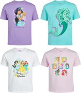 👑 disney girls' princess t-shirt bundle - princesses, frozen, minnie mouse (4 pack) logo