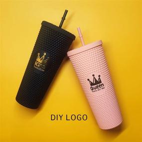 img 3 attached to Ni SHEN Matte Studded Tumbler Customizable