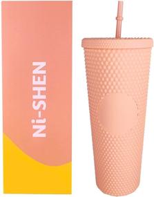 img 4 attached to Ni SHEN Matte Studded Tumbler Customizable