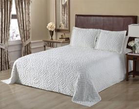 img 1 attached to 🛏️ King Size White Chenille Bedspread by Beatrice Home Fashions - Perfect for Wedding Ring Motif