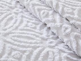 img 3 attached to 🛏️ King Size White Chenille Bedspread by Beatrice Home Fashions - Perfect for Wedding Ring Motif