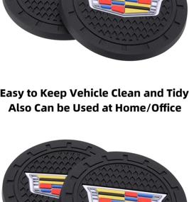 img 2 attached to 🚗 Вставки подстаканника Cadillac Auto - Силиконовые противоскользящие прокладки, диаметр 2,75", 2 шт. - Автоаксессуары для салона