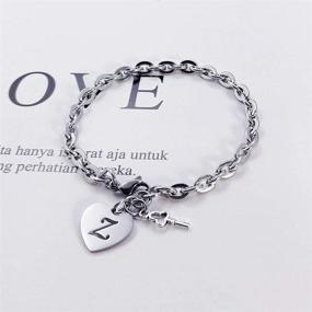 img 3 attached to Stainless Engraved Alphabet Bracelet Christmas Girls' Jewelry