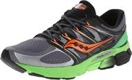 saucony zealot black silver men's running shoes: lightweight and athletic logo