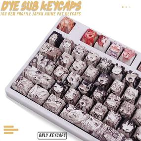 img 3 attached to 🔑 108 PBT Dye Sublimation OEM Profile Anime Keycaps | Japanese Anime Keycap Set for Cherry Mx Gateron Kailh Switch Mechanical Keyboards