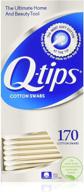🧼 q-tips cotton swabs 170 count: convenient 2-pack for all your cleaning needs logo