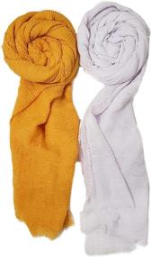 img 2 attached to Jimzu Colors Cotton Lightweight Scarves Women's Accessories in Scarves & Wraps